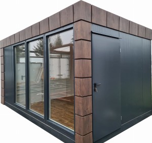 Pawilon 500 cm x 300 cm z WC  (portiernia, stróżówka, kiosk) - wariant 66