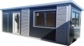 Pawilon 800 cm x 300 cm z WC - portiernia | stróżówka | kiosk  - wariant 72
