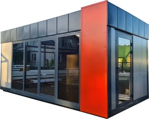 Pawilon 600 cm x 300 cm z WC  (portiernia, stróżówka, kiosk) - wariant 73