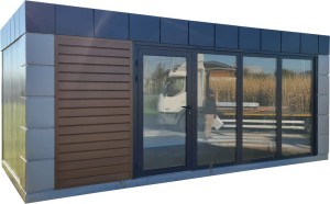 PAWILON BIUROWY 600 cm x 300 cm z wc  (kontener handlowy, pawilon handlowy) - wariant 91